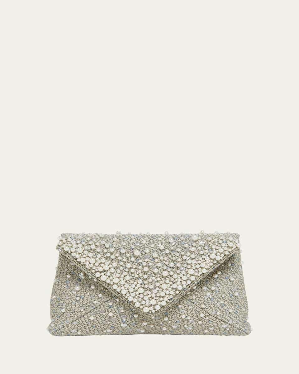 Envelope Pearly Jacquard Clutch Bag
